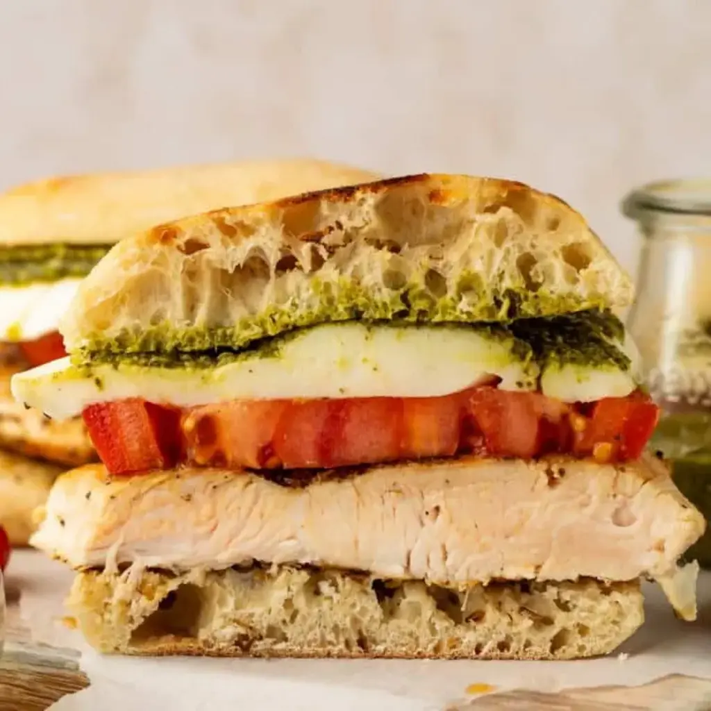 chicken pesto caprese sandwich