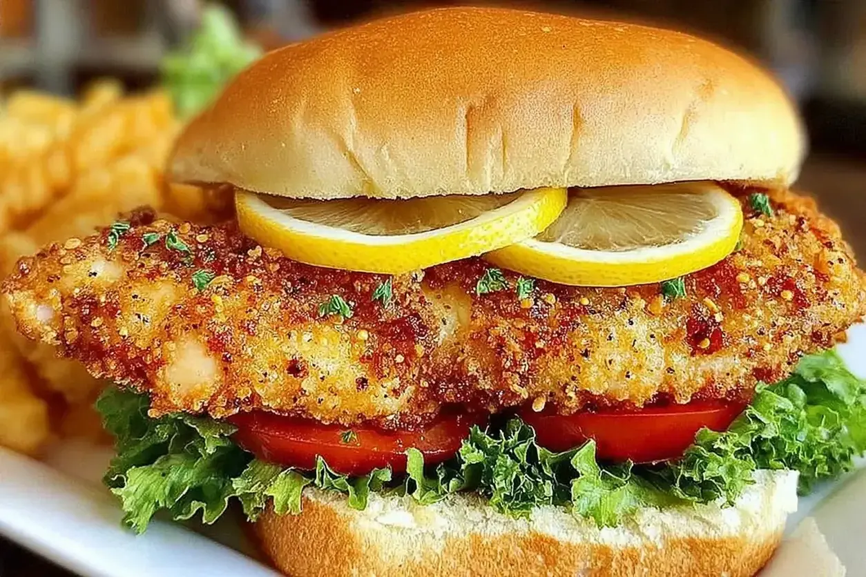 crispy lemon pepper chicken sandwich