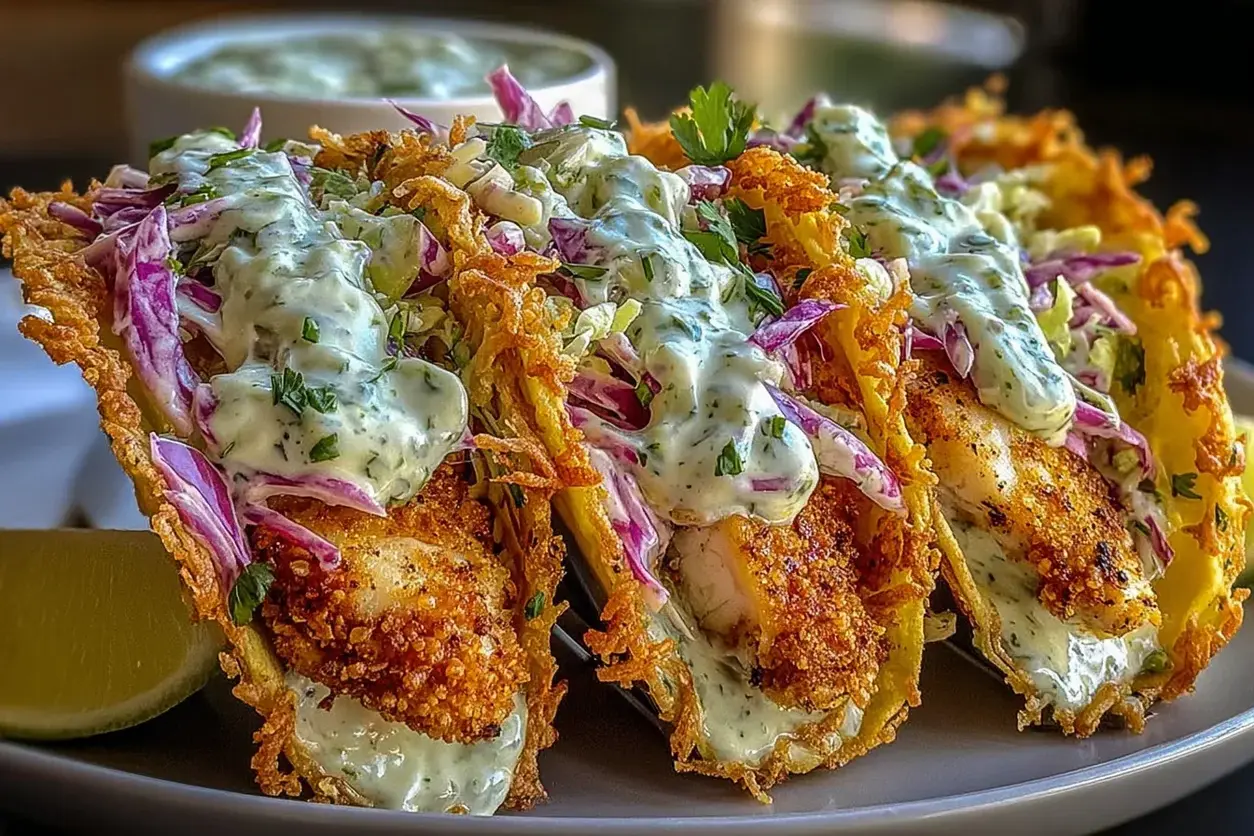smash chicken tacos