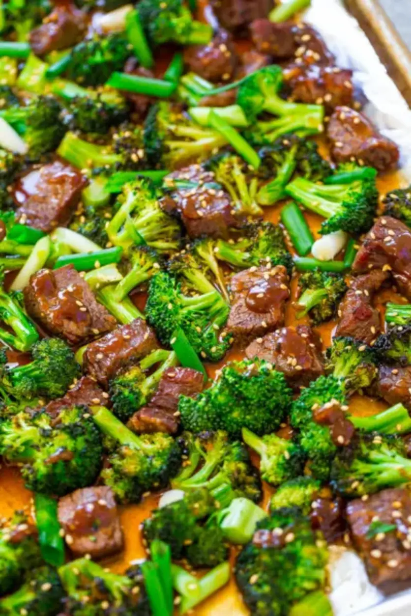 sheet pan beef and broccoli
