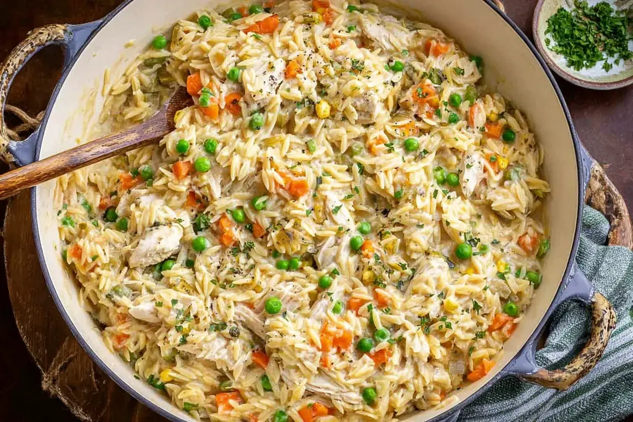 chicken pot pie orzo recipe