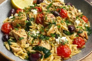 Mediterranean chicken orzo