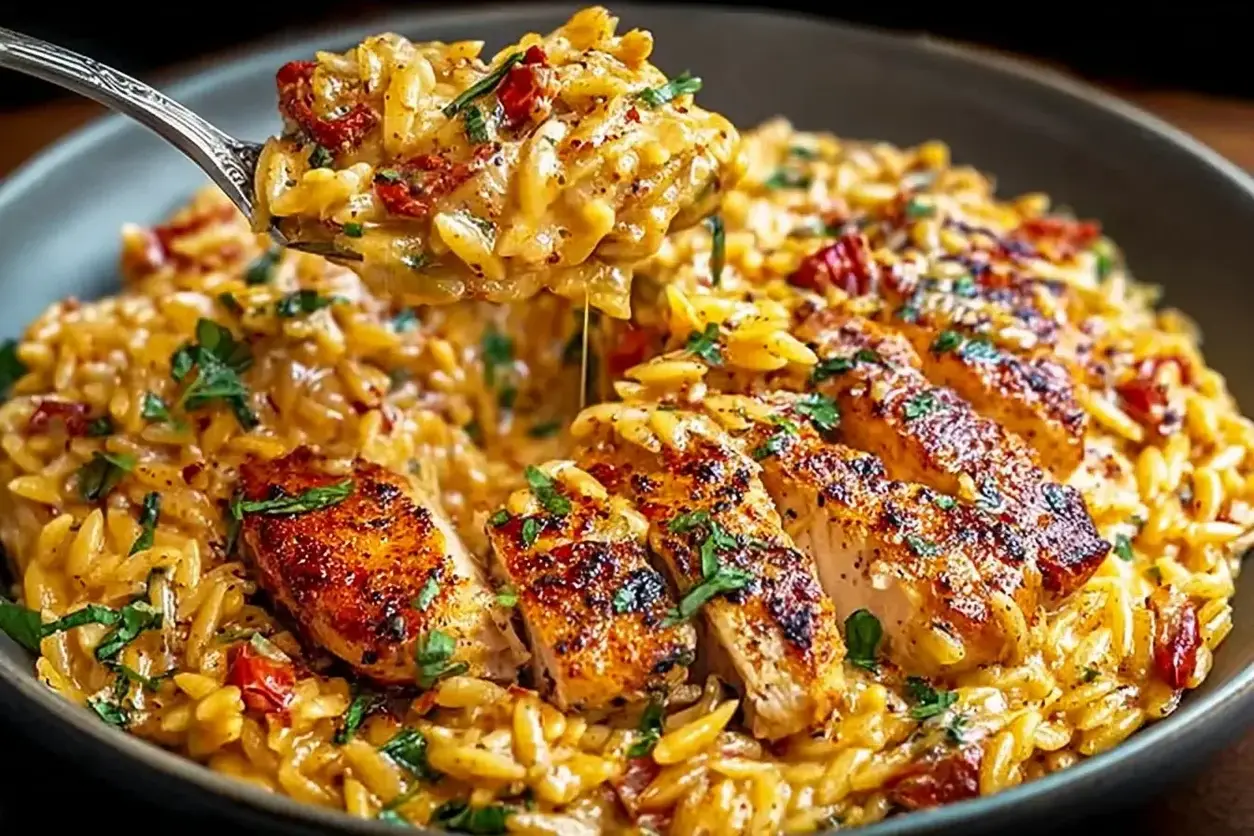 One Pot Cajun Chicken Alfredo Orzo
